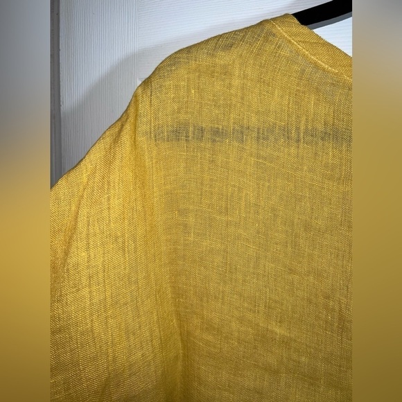 Veronique Miljkovitch Mustard Dolman Sleeve Blouse Top Lagenlook Relaxed Sz S - Picture 7 of 10